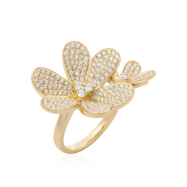Golden Blossom Flower Ring  