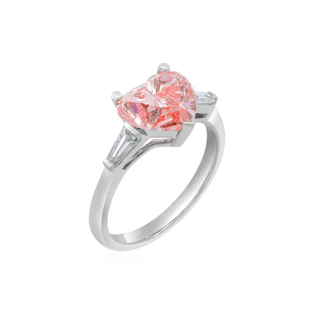 Fancy Diamond Pink Heart Ring