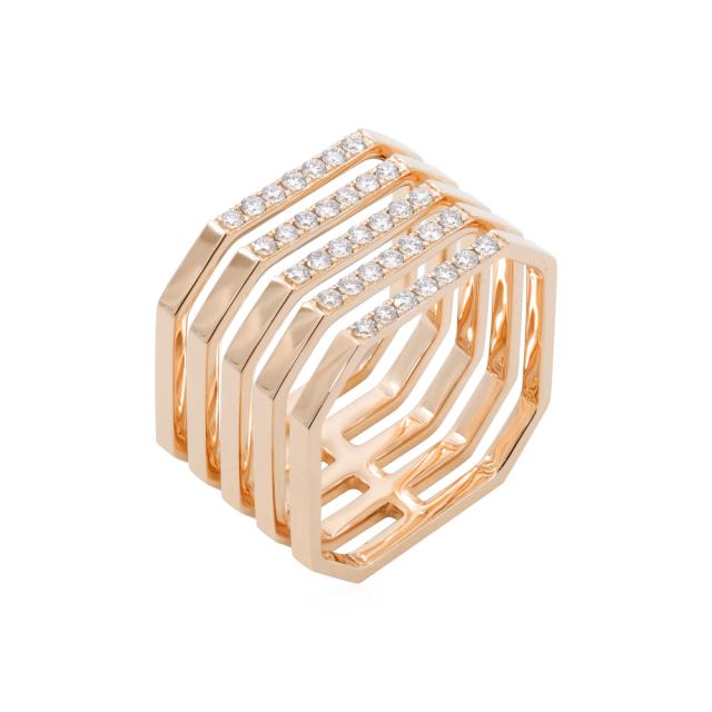 5 Row Octagon Chic Ring  