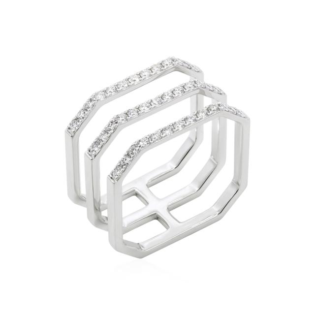 3 Row Octagon Chic Ring  