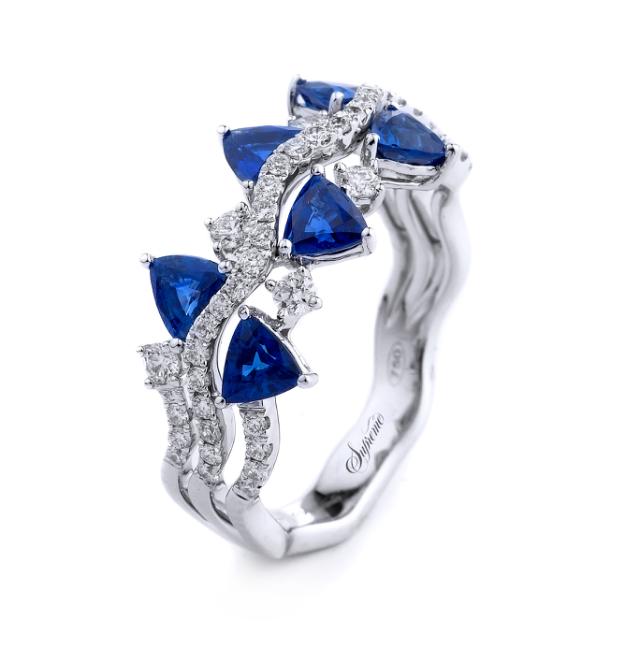 Vivid Diamond & Sapphire Band