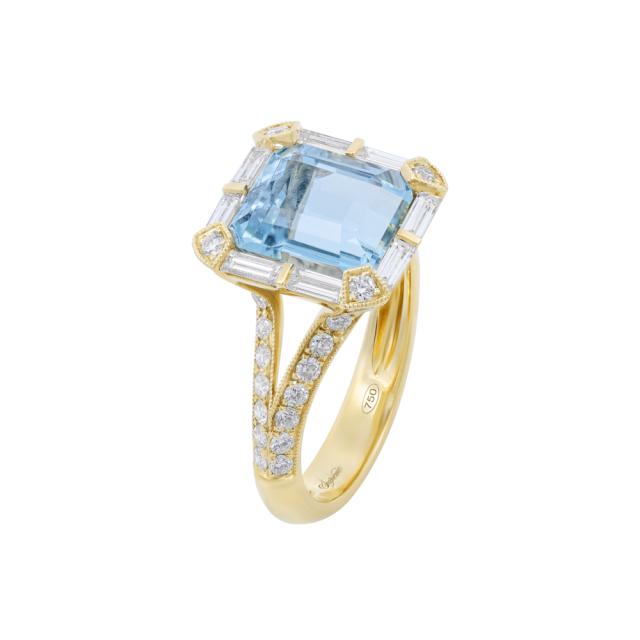 Royal Diamond & Blue Topaz Ring