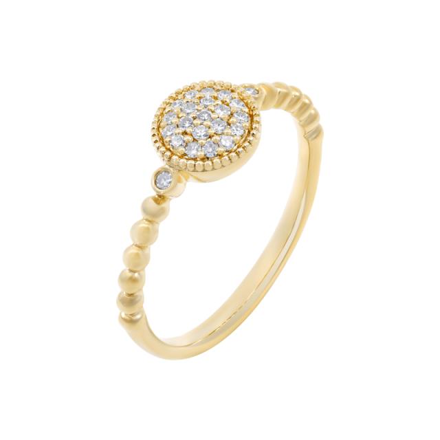 Glimmering Round Cluster Ring