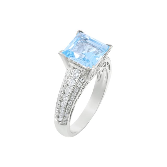 Princess Blue Topaz Ring