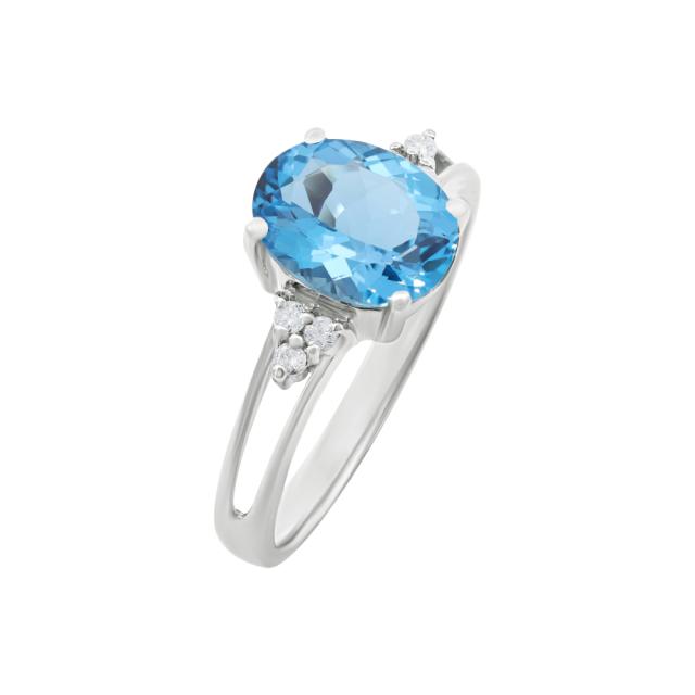 Classic Oval Blue Topaz Ring
