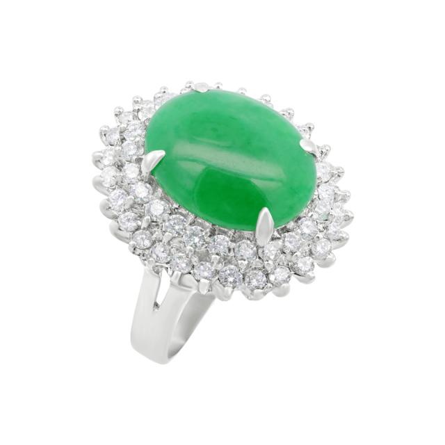 Glamorous Jade Cocktail Ring