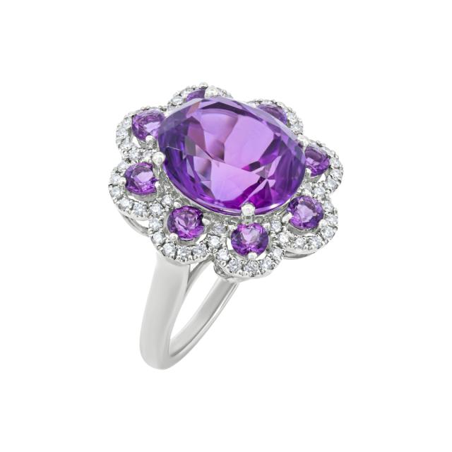 Blooming Amethyst Cocktail Ring