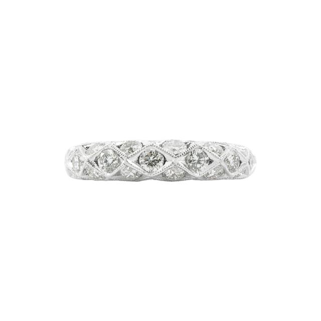 Caged Diamond Band 18K White Gold 1.28cttw brilliant round diamonds in a caged design, size 6.5