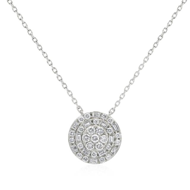 Petite Cluster Necklace - 18K White Gold, 0.55tw Diamonds, Delicate Glamour