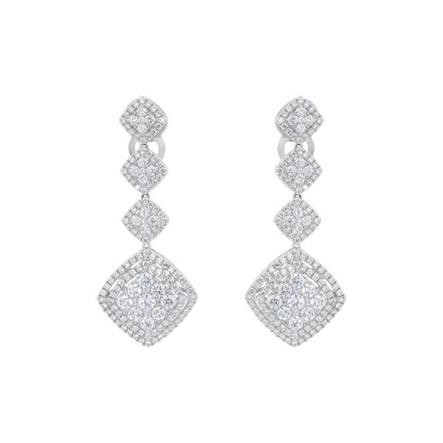 Shimmering Cascade Earrings 18K White Gold with 4.34cttw diamonds, perfect for special occasions