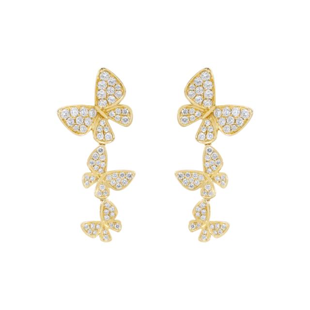 Golden Radiance Earrings 18K Yellow Gold featuring 6.91cttw diamonds, perfect for glamorous events