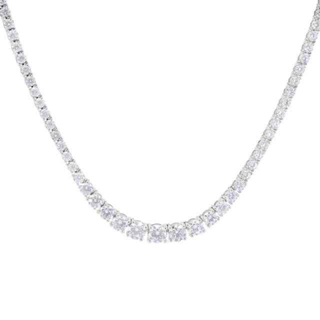 Graceful Tennis Necklace 18K White Gold with 6.16cttw diamonds in a classic tennis style