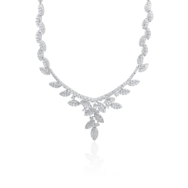 Majestic Princess Necklace 18K White Gold showcasing 8.58cttw diamonds, ideal for royal occasions